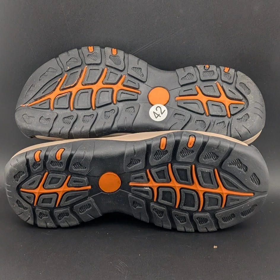 Men's Size 9-9.5 Leather Sandals Closed Toe Outdoor Sport Nonslip Hiking Shoes SoleComfort.shoes