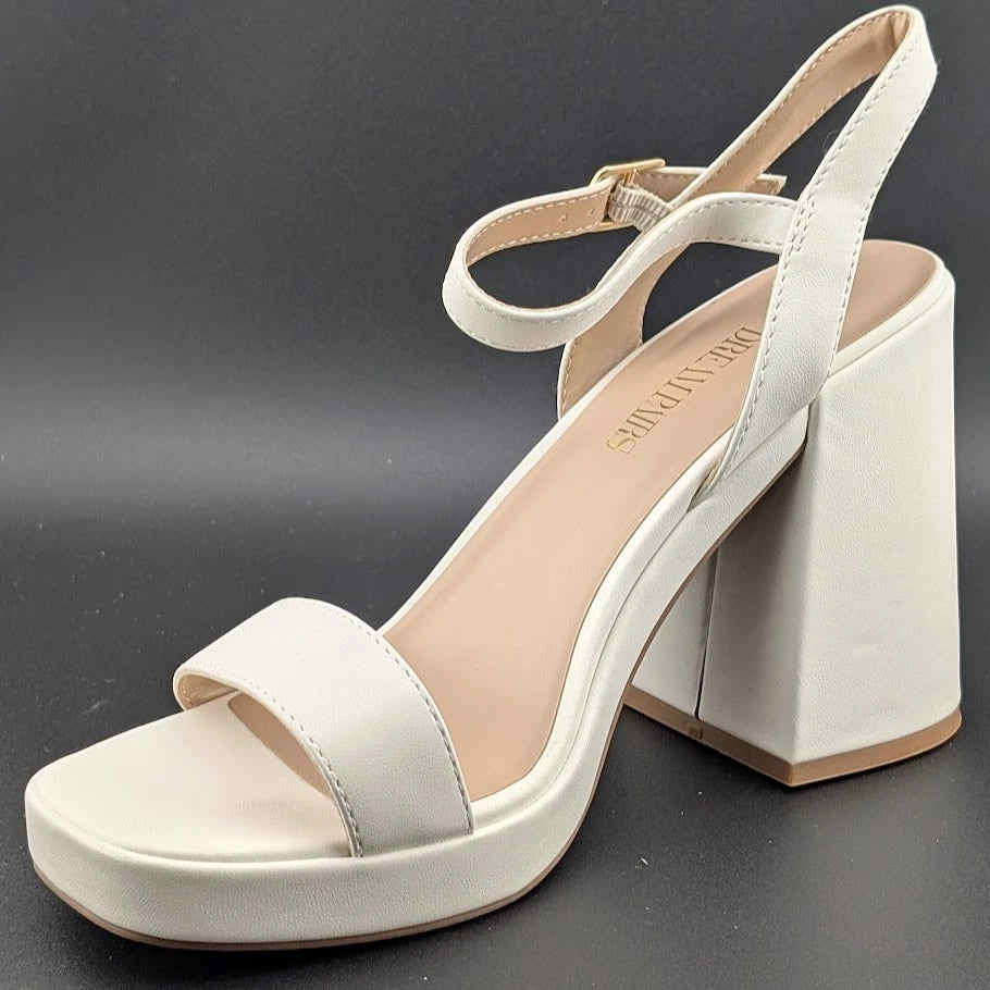 Women Sz 8.5 Block Chunky Platform High Heels Open Toe GISELLE Fashion Sandals SoleComfort.shoes