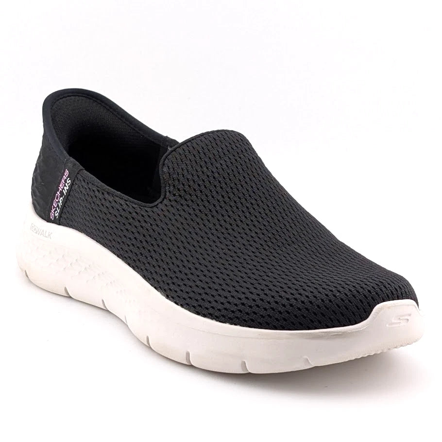 Skechers Women Size 6.5W Go Walk Flex Slip In Black Comfort Shoes 124963W Skechers