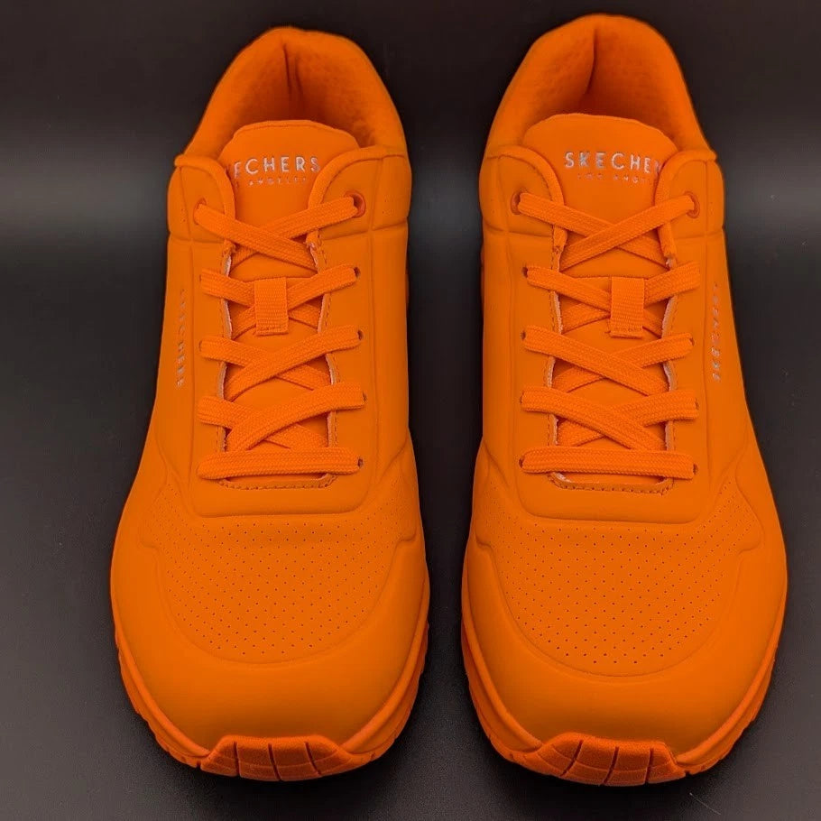 Skechers Womens Size 11 Uno-Night Shades Sneaker Shoes Neon Orange *FOOTBALL FAN Skechers