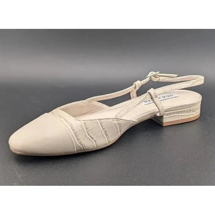 Pre-owned Steve Madden Size 7.5 Womens Belinda Toe Cap Flat Dressy Slingbacks Shoes - SoleComfort.shoes