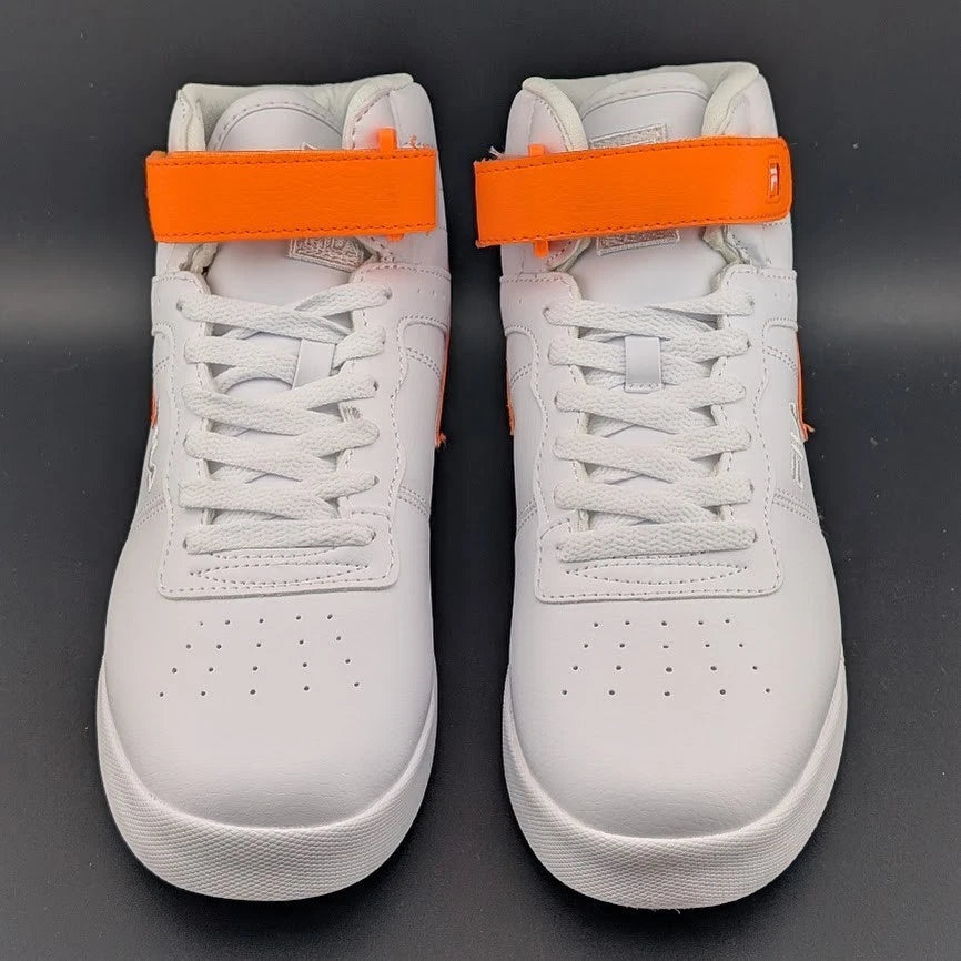Fila Vulc 13 White Orange Color Pop Size 7Y / 8 Womens 3FM01121-129 SoleComfort.shoes