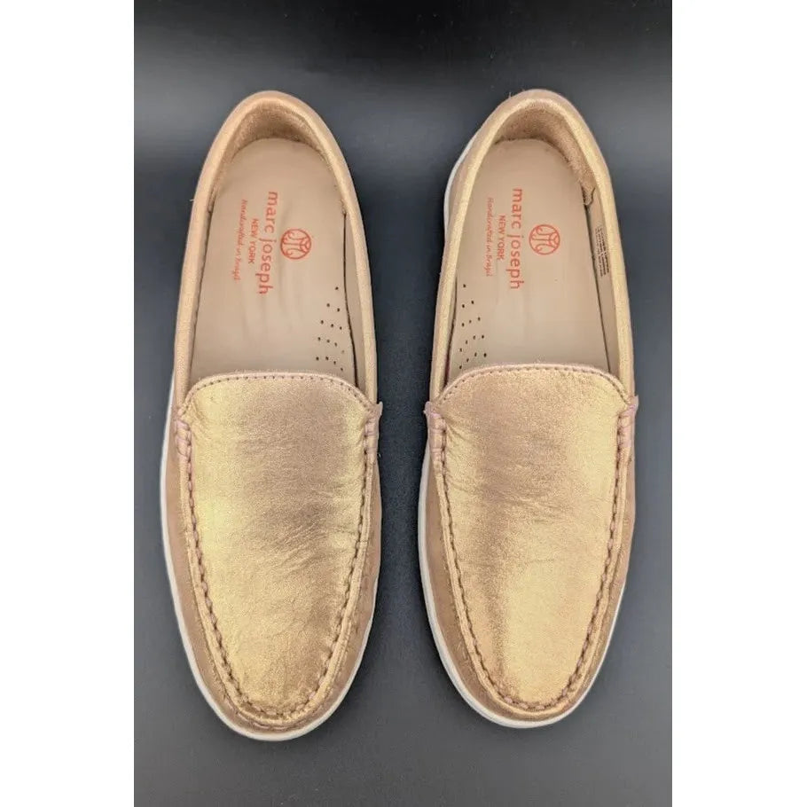 Marc Joseph Women's Size 4.5 New York Broadway Rose Gold Loafers (7707956) SoleComfort.shoes