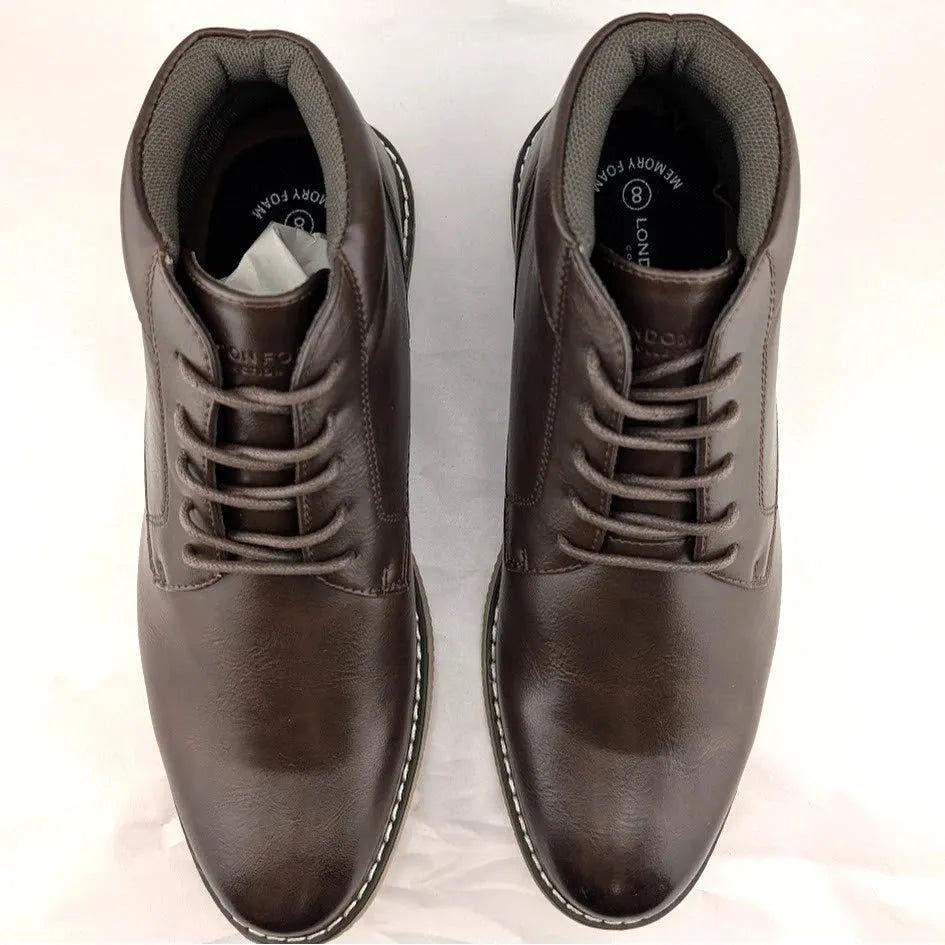 London Fog LFM-Tyler Chukka Boot Brown or Black Vegan Leather London Fog