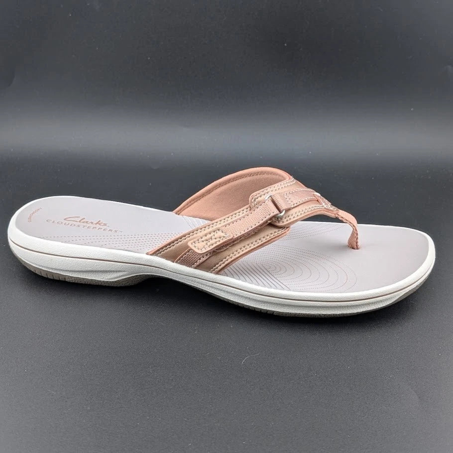Clarks Women's 11M Breeze Sea Lightweight Flip-Flops NEW Rose Gold NIB SoleComfort.shoes