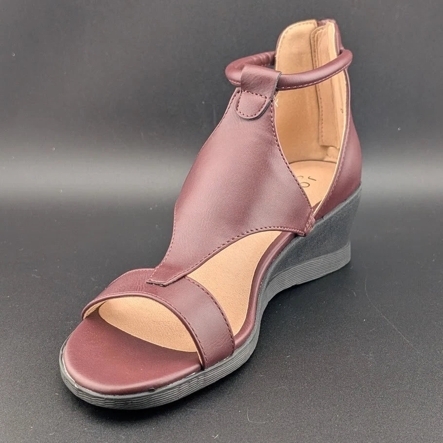 JOURNEE COLLECTION Size 6.5 TRAYLE Women's Wedge Heeled Sandals Ankle Strap SoleComfort.shoes