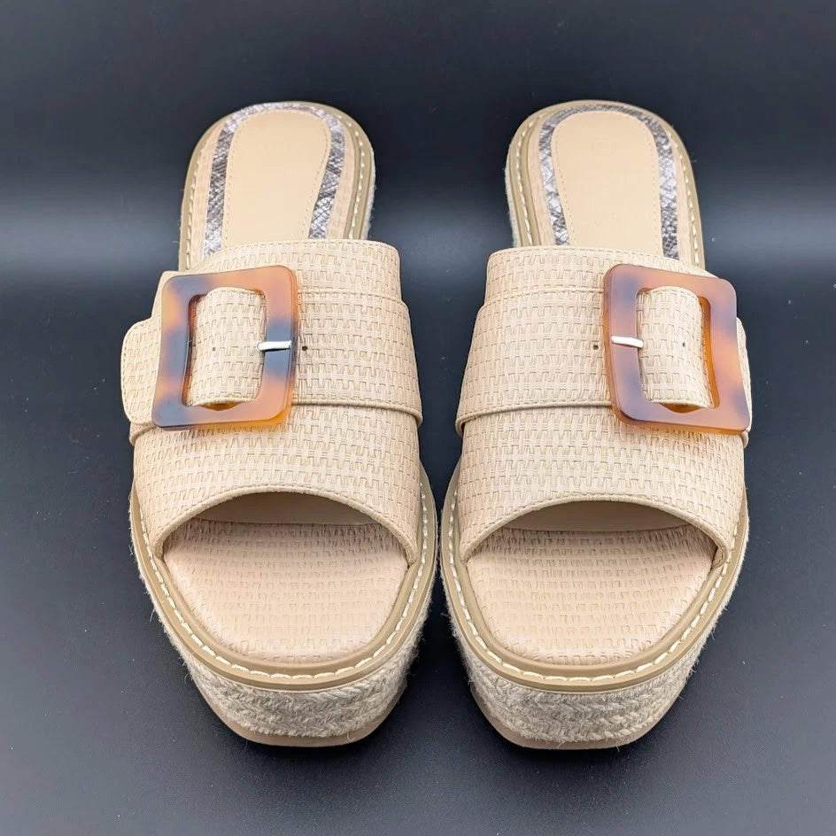 Coutgo Women Size 9 Wedge Platform Espadrille Sandal Casual Padded Footbed Shoe SoleComfort.shoes