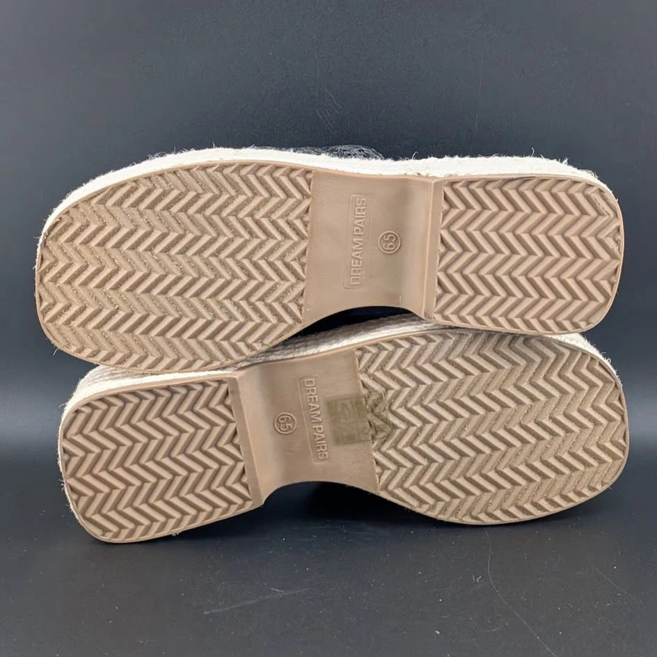 Platform Slip on Espadrille Sandals for Women Sz 6.5 Slides Bohemia Sandals Heel SoleComfort.shoes