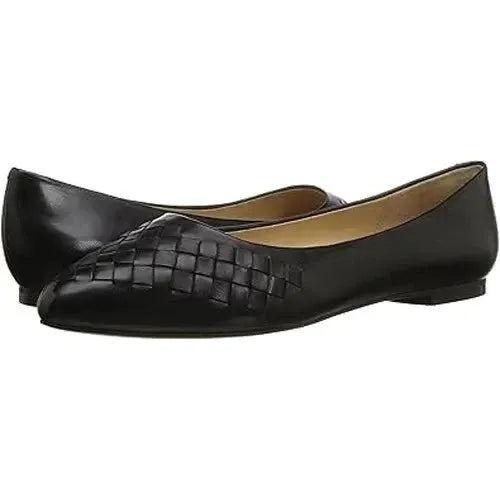 Trotters Estee Woven Leather Ballet Flat Loafer | Black US Women's Size 8M Trotters
