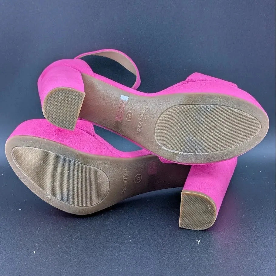 DREAM PAIRS Womens Sz 8 HI-LO Sexy High Heel Platform Pump Sandal Hot Pink SoleComfort.shoes