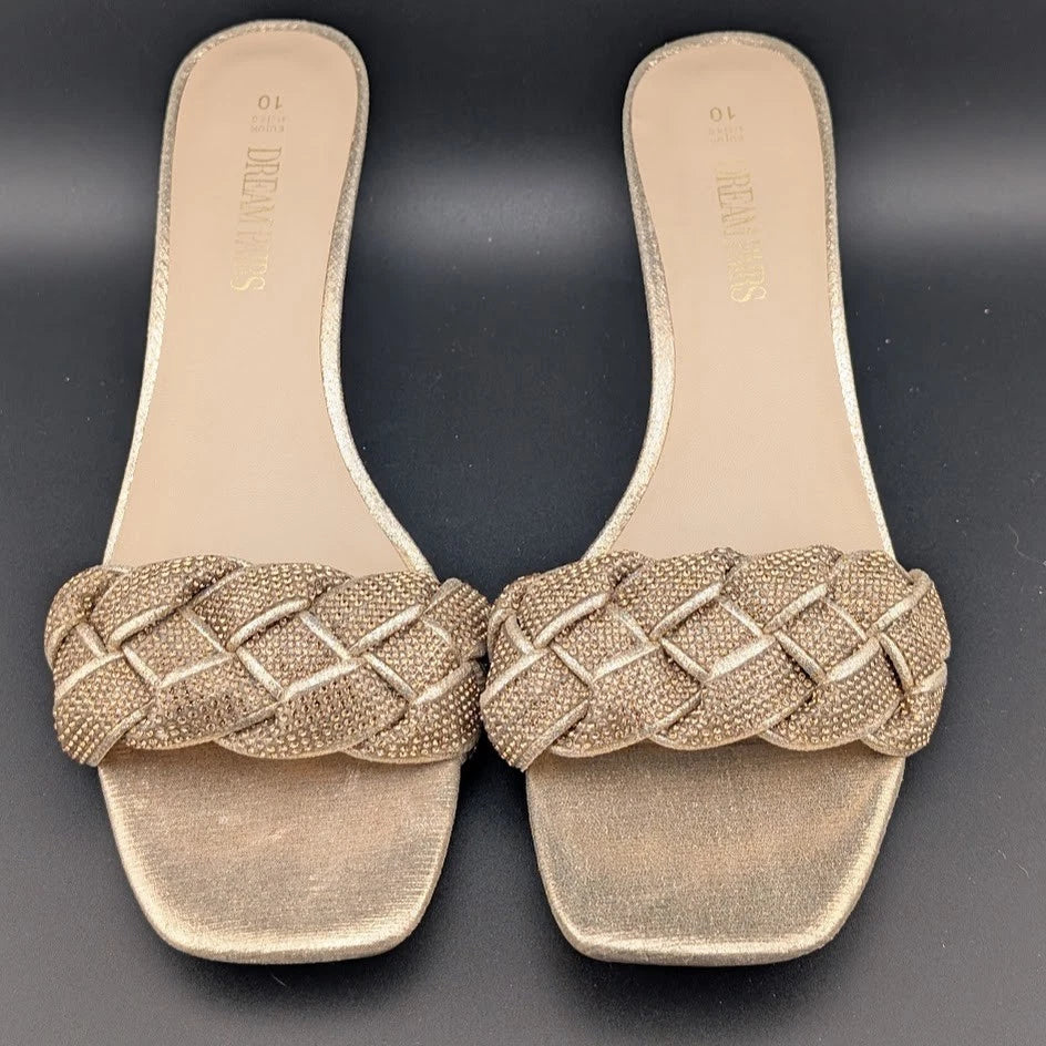 Women Size 10 Low Kitten Heel Sandals Square Toe Comfort Party Dress Shoes SoleComfort.shoes