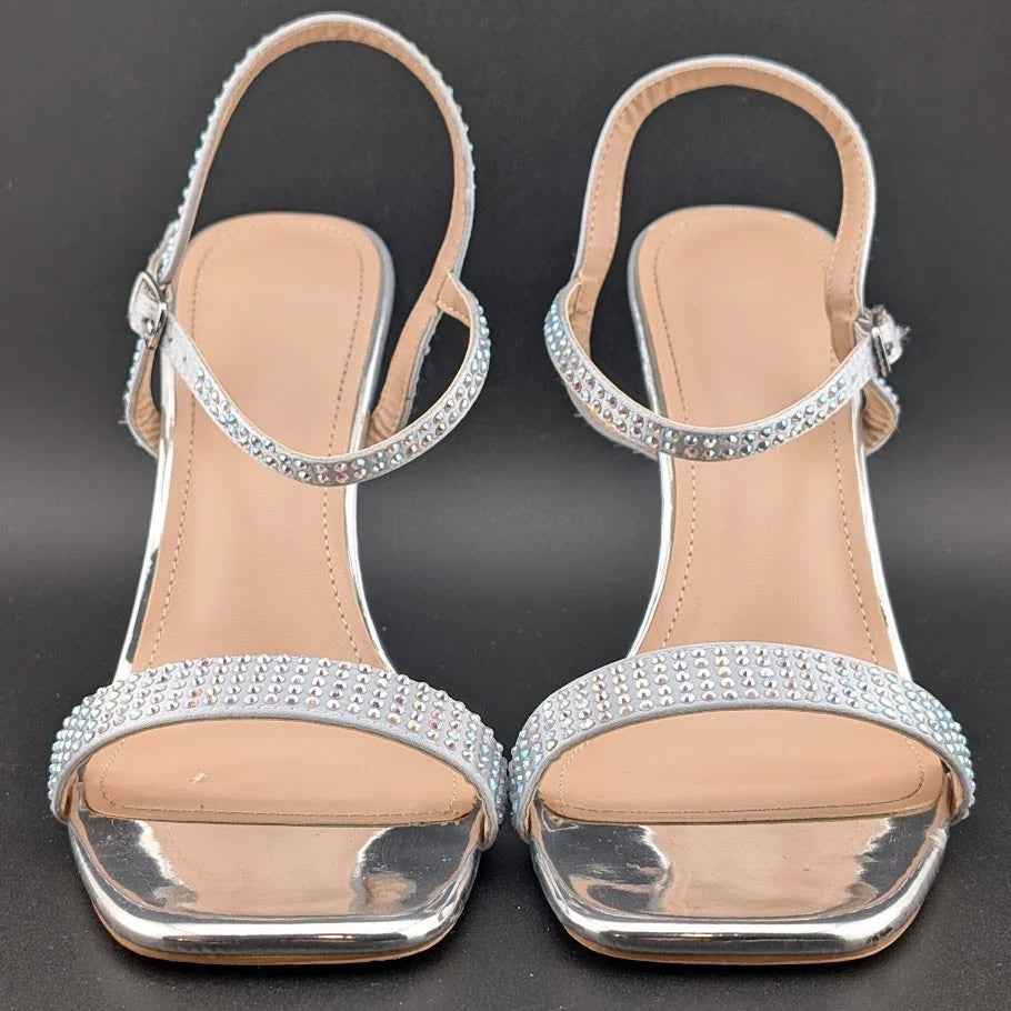 Women's Size 8.5 Stiletto High Heels Square Open Toe Sandal w/ Ankle Strap-Sexy! SoleComfort.shoes