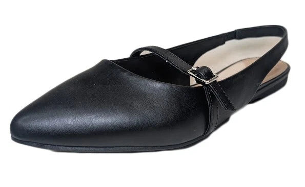 LC Lauren Conrad Women's Size 9.5 Danyelle Black Slingback Flat Shoes