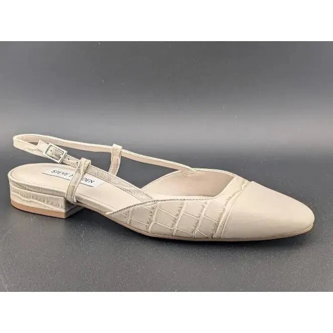 Pre-owned Steve Madden Size 7.5 Womens Belinda Toe Cap Flat Dressy Slingbacks Shoes - SoleComfort.shoes
