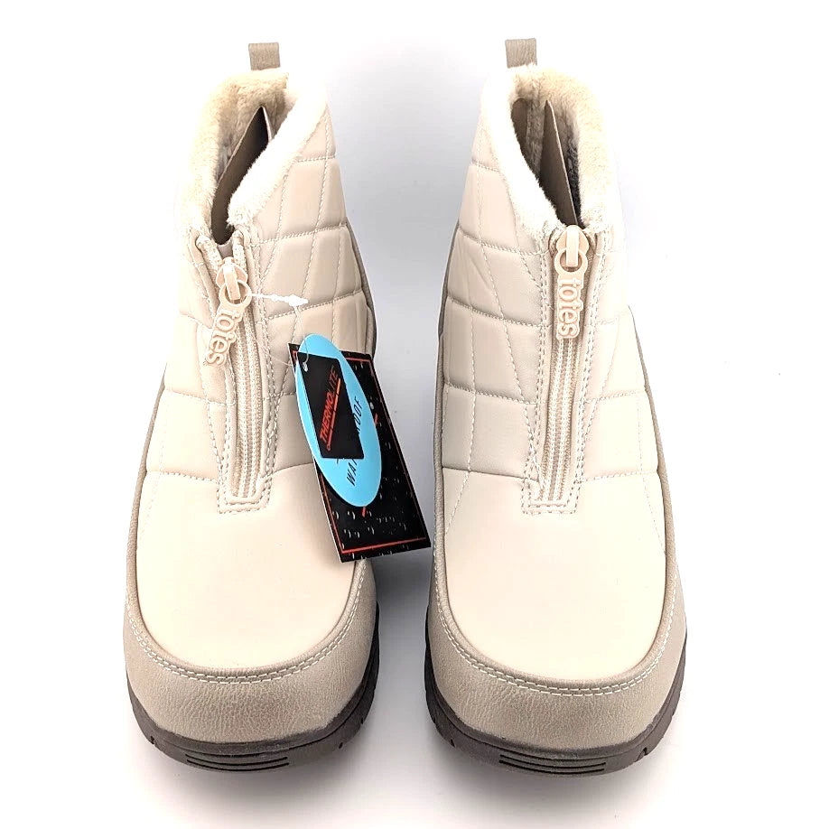 Totes Superior Womens Winter Boots Black or Taupe Waterproof Faux Fur Lined Snow SoleComfort.shoes