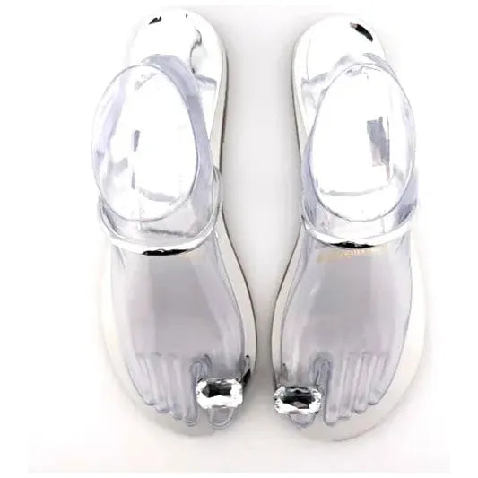 Womens Size 10/10.5 Rhinestone Bling Summer Jeweled Sandals Slip on Toe-Ring Flip Flop - SoleComfort.shoes