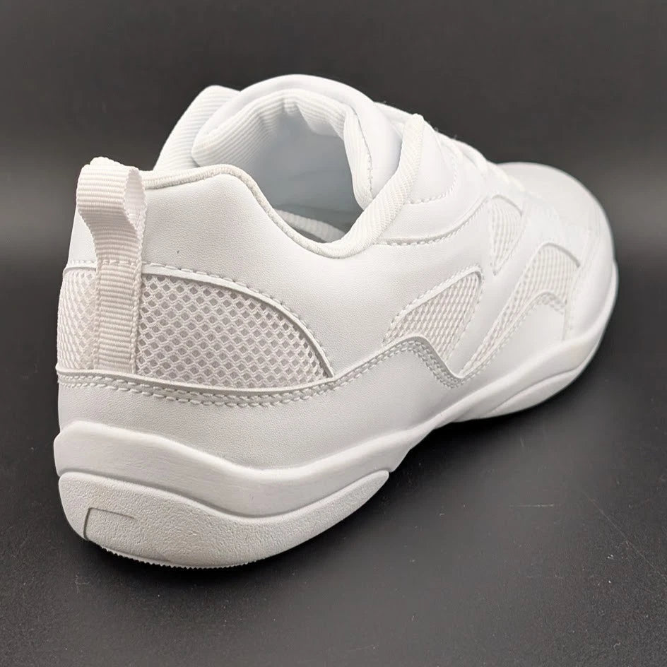 Smapavic Womens Size 7 ( EU 37) White Faux Leather Athletic Cheer Sneaker Shoes SoleComfort.shoes