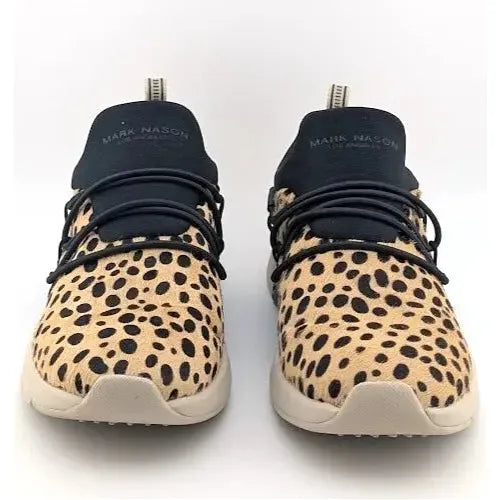 Women's New Mark Nason Paige Leopard Print Calf Hair Sneakers Shoes Size 7.5 M Mark Nason
