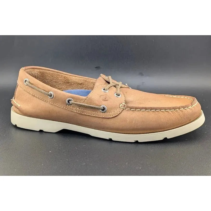 Sperry Top Sider Size 8 Leeward, 2-Eye Boat Shoes, Sahara Tan Leather 0777894 SoleComfort.shoes