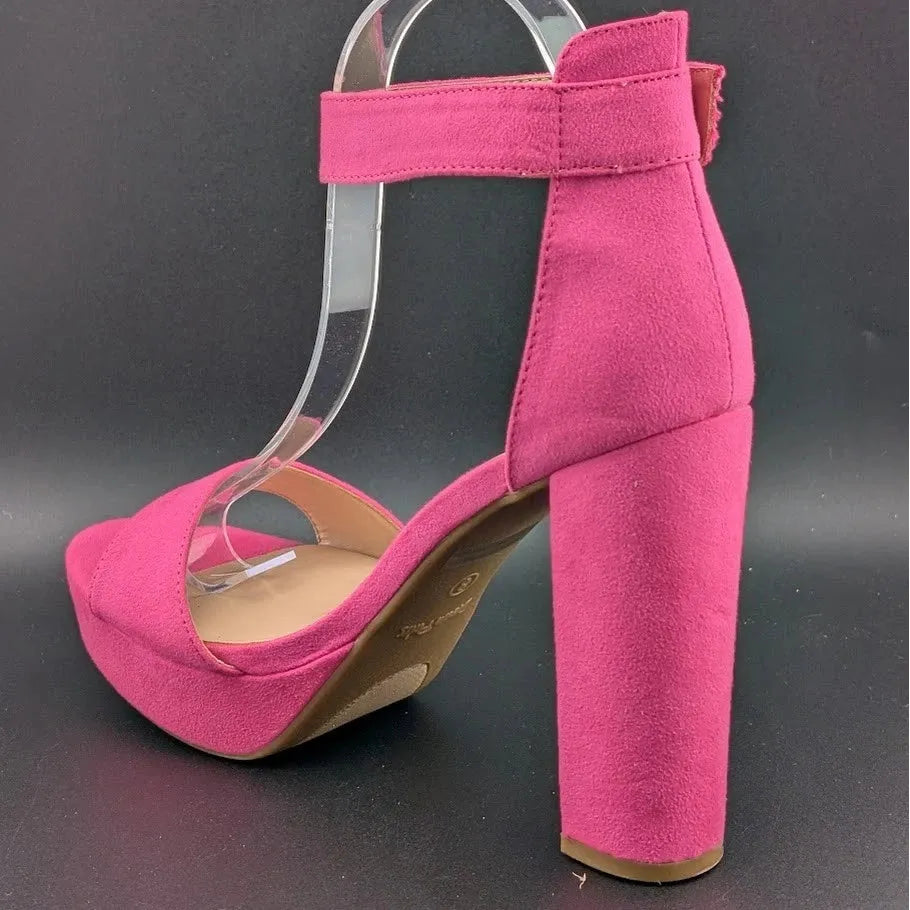 DREAM PAIRS Womens Sz 8 HI-LO Sexy High Heel Platform Pump Sandal Hot Pink SoleComfort.shoes