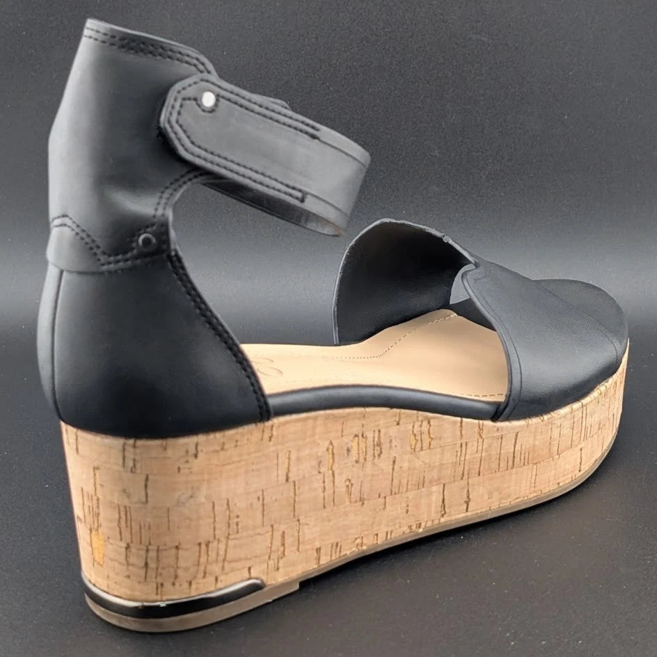 Franco Sarto Perfecto Faux Leather Platform Cork Wedge Sandal Women's 6.5 Franco Sarto