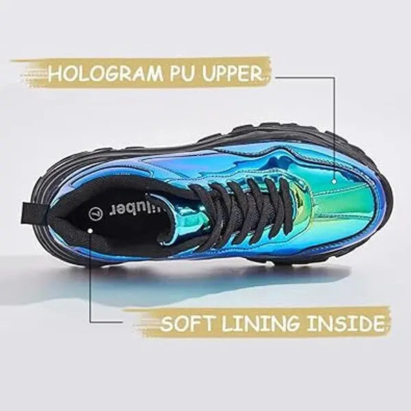 Womens Chunky Platform Fashion Sneakers Lace-Up Lightweight Athletic Shoes PROM! Unbranded