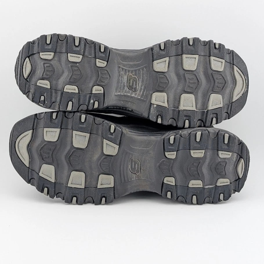 Skechers Womens Size 9.5W D'Lites Play On Black Lace-Up Oxford Sneaker 11949BBK Skechers