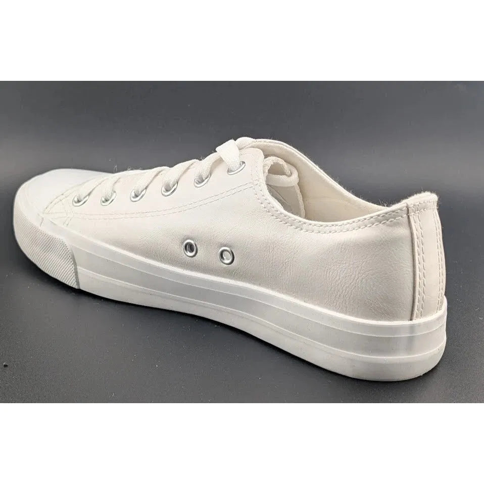 Pre-owned Women's Size 9 White Tennis Shoes Faux Leather Sneakers Casual Walking Women's SoleComfort.shoes