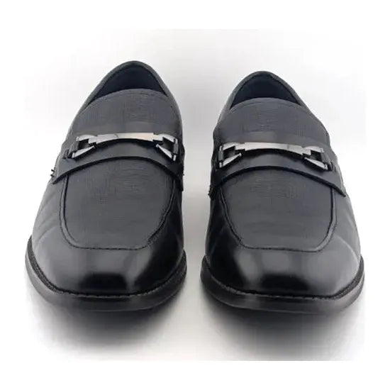 Stacy Adams Kaylor Moc Toe Bit Slip-On Loafers - Men's Size 8.5W Black Leather - SoleComfort.shoes