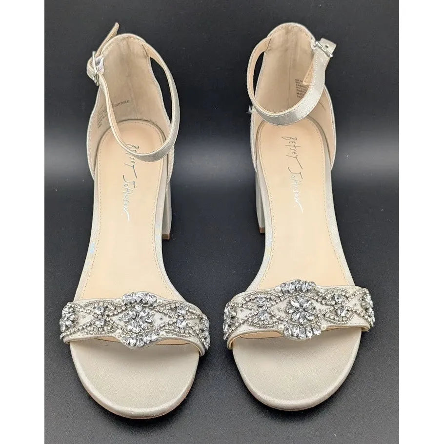 Blue by Betsey Johnson Women’s SB-Mel Heeled Sandal, Silver, Size 9M US SoleComfort.shoes
