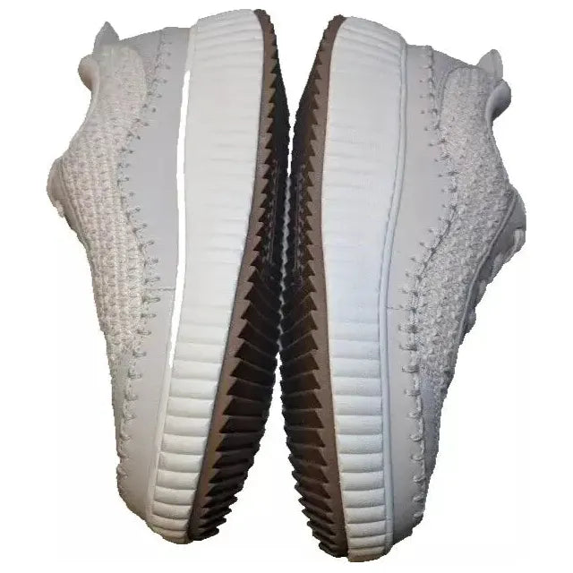 Pre-Owned DREAMPAIRS Size 8.5W Platform Sneakers Woman's Lace Up Creme Cushioned Shoes Dream Pairs