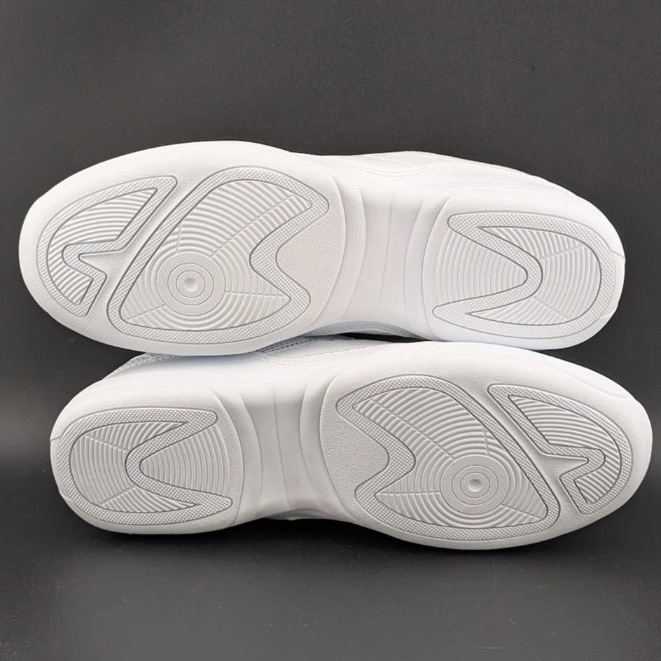 Smapavic Womens Size 7 ( EU 37) White Faux Leather Athletic Cheer Sneaker Shoes SoleComfort.shoes