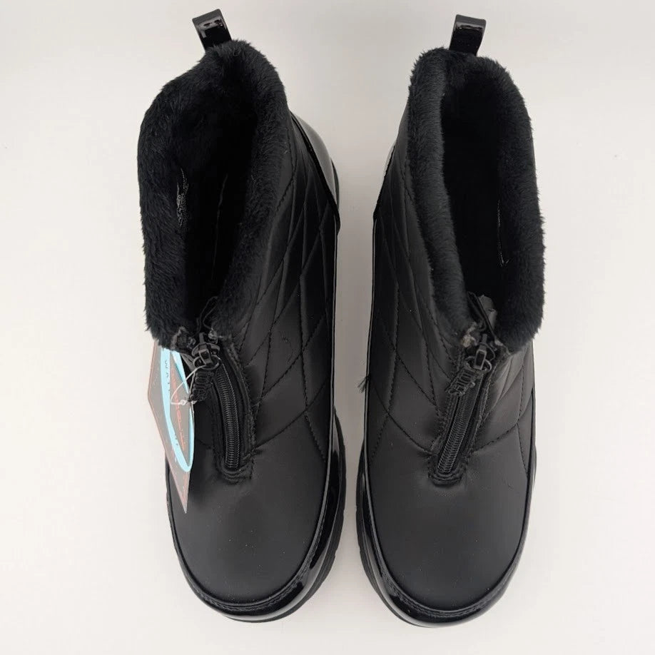 Totes Superior Womens Winter Boots Black or Taupe Waterproof Faux Fur Lined Snow SoleComfort.shoes