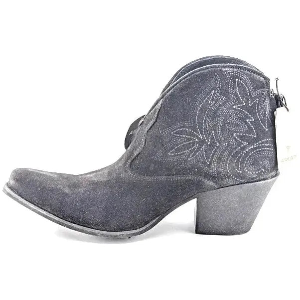 Ariat Women's Size 8 Layla Western Ankle Boots Distressed Black Suede - 10046888 Ariat