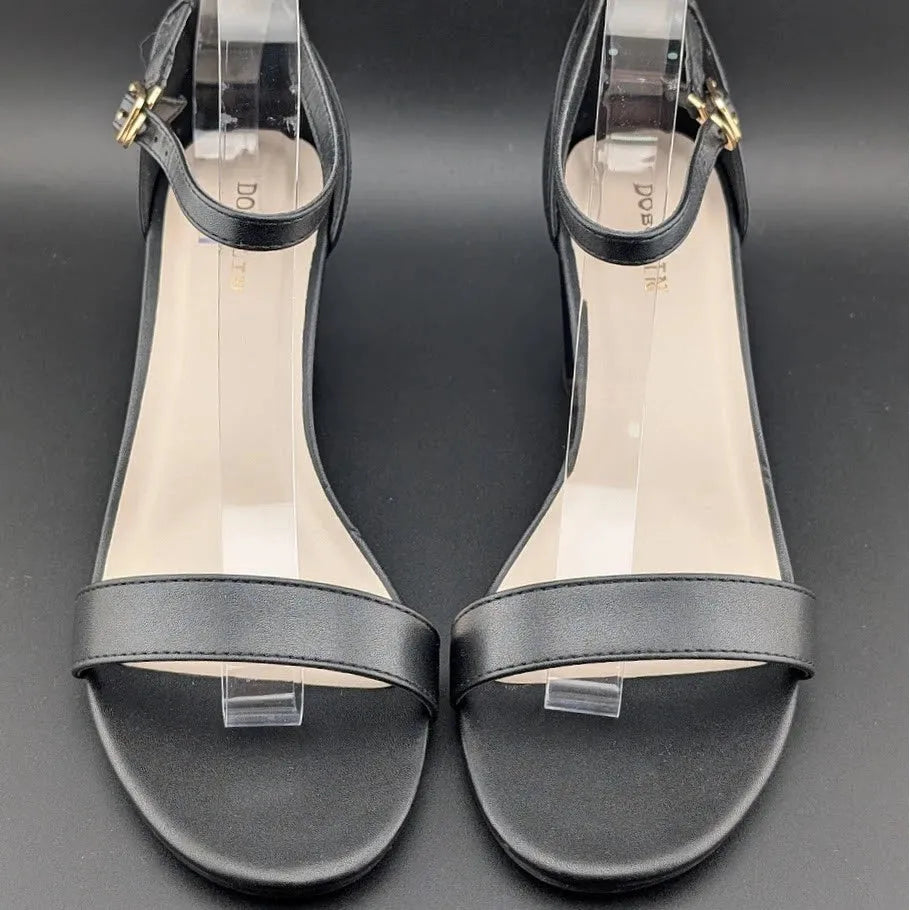 Women’s 8.5W Chunky 2.5" Heeled Sandals Round Open Toe Ankle Strap Dress Shoes SoleComfort.shoes