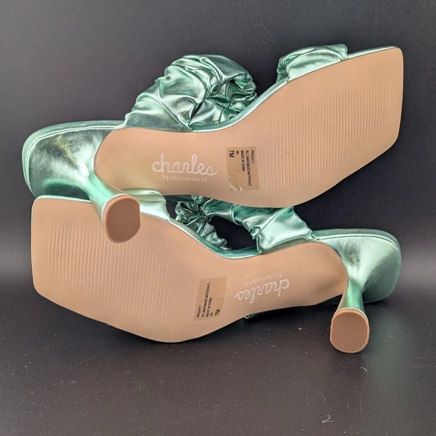 Charles by Charles David Women's Size 7M Priority Sandal Mint Metallic SoleComfort.shoes