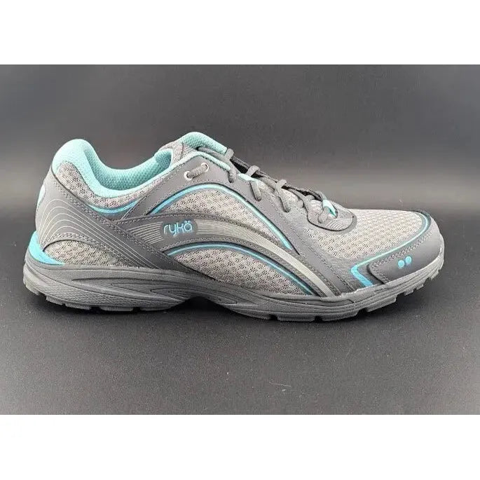 Women's Ryka Size 9W Womens Sky Walk Sneaker Shoe Grey/Aqua I46466M1020 - SoleComfort.shoes