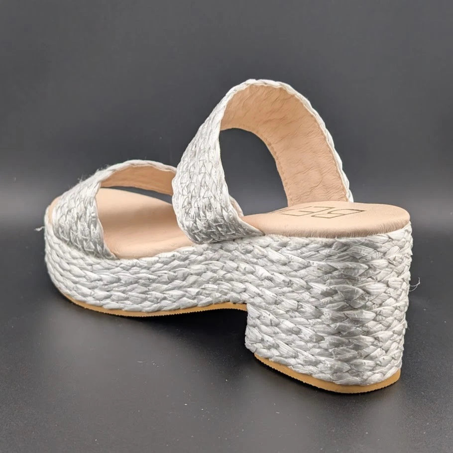 Womens Beach By Matisse Sz 9 Ocean Ave Platform Sandal Braided Raffia Block Heel Matisse