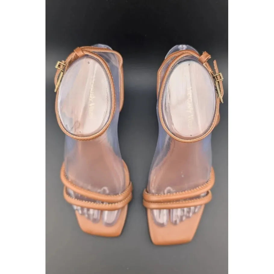 Viciously Vixen Size 6 Women's Block High Heels Square Toe Heeled Sandals Ankle Viciously Vixen