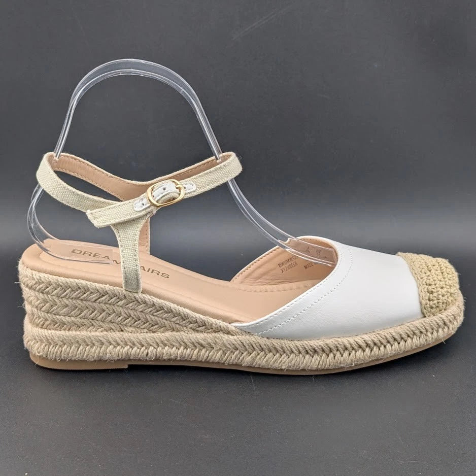 Dream Pairs Size 8 Women Espadrille Wedge Sandals Ankle Strap w/ Bkl Closed Toe SoleComfort.shoes