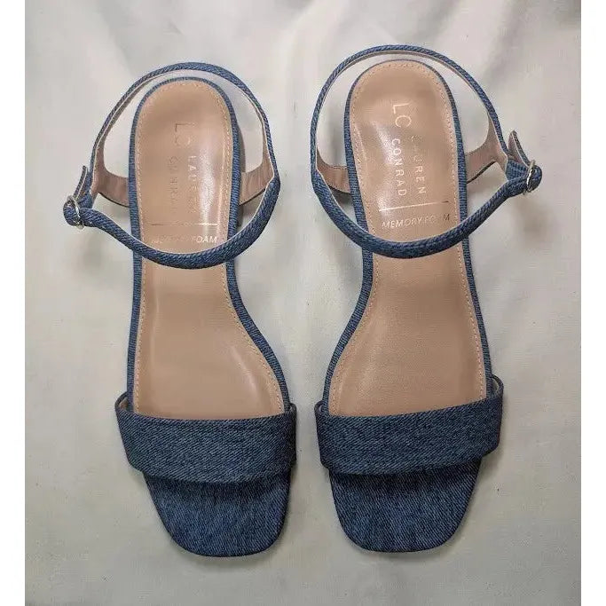 LC Lauren Conrad Obsidian Denim Blue Women's Slide Sandals - Size 8.5 NWB LC Lauren Conrad