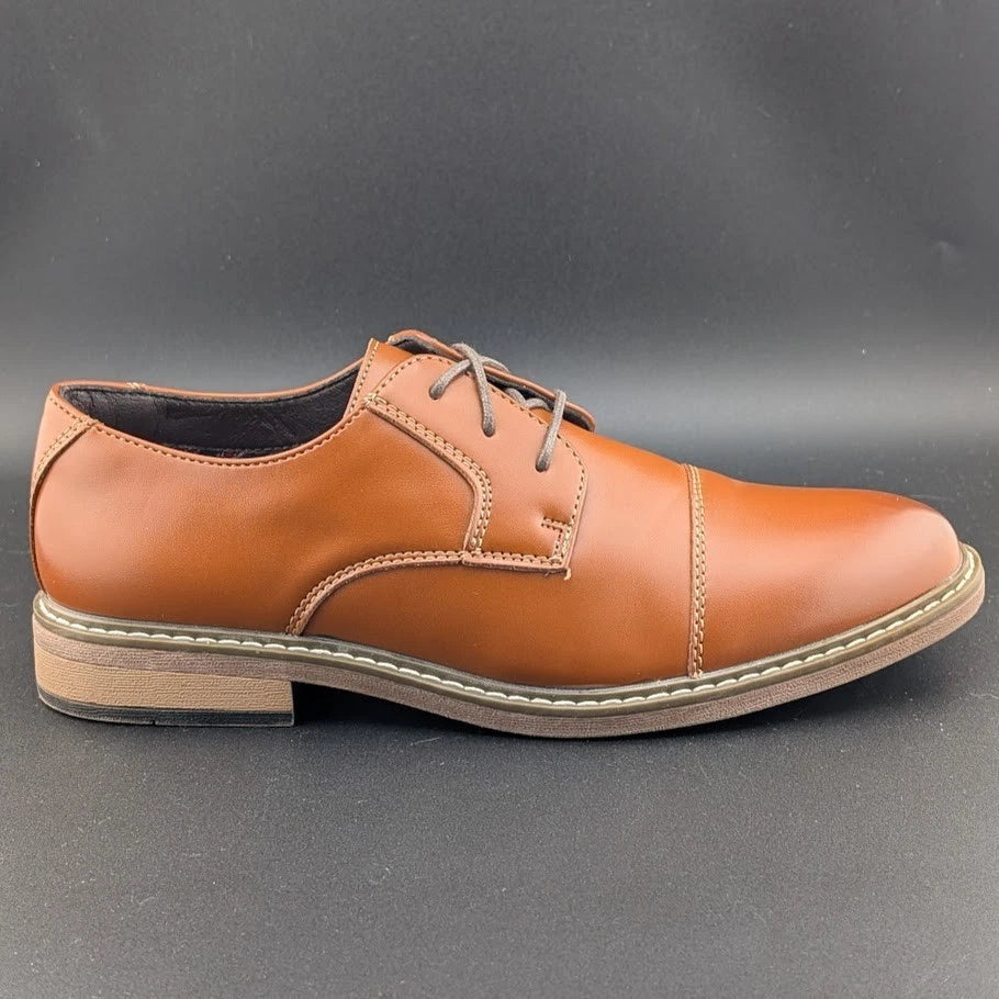 Bruno Marc Dress Shoes Cap Toe Oxford Lace Up Formal Tan Size 4Y / 6Y SoleComfort.shoes