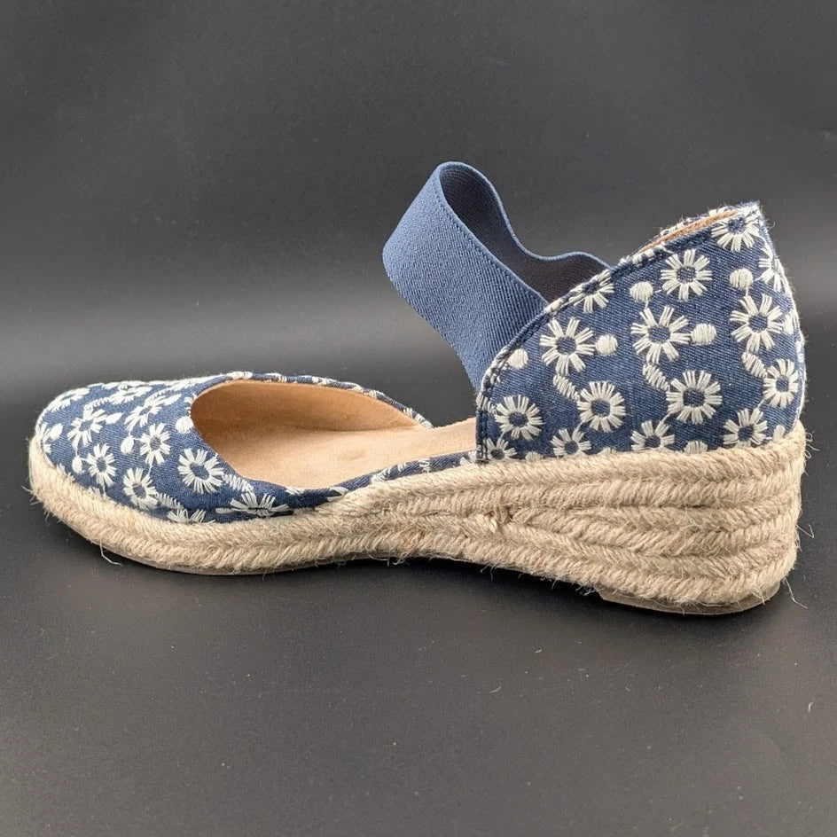 LifeStride Kaylee Espadrille Wedge Sandal Daisy Denim SoleComfort.shoes