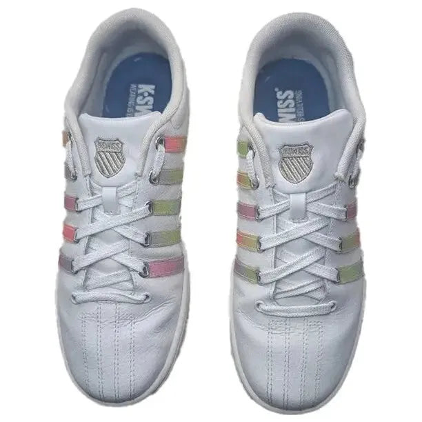 Pre-Owned K-Swiss Women's Court Pro II CMF White Rainbow Athletic Sneakers Womens Size 9.5 K-Swiss