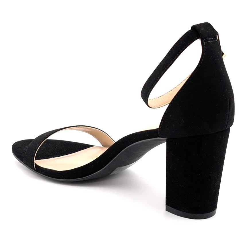 Women's Sz 9 Ankle Strap Heeled Sandals Open Round Toe Strappy Low Block Heels SoleComfort.shoes