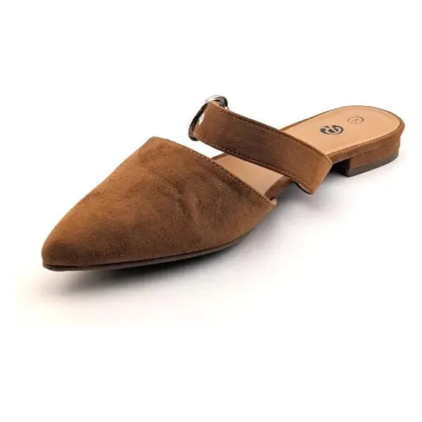 Pre-owned Rekayla Women’s Size 8 Mules, Closed Pointed Toe, Backless Loafer Shoe, Brown SoleComfort.shoes