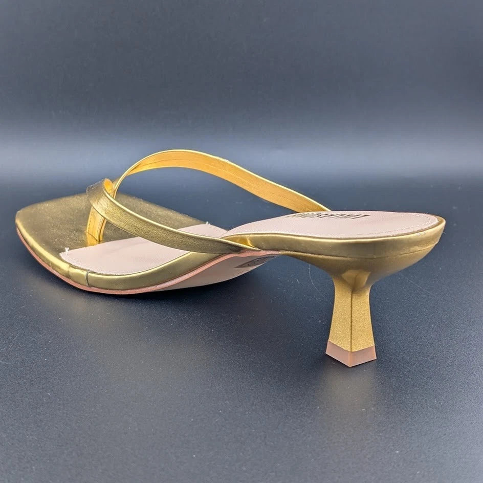 Women Flip Flop Low Kitten Heel Sandals Square Open Toe Thong Sandals Generic