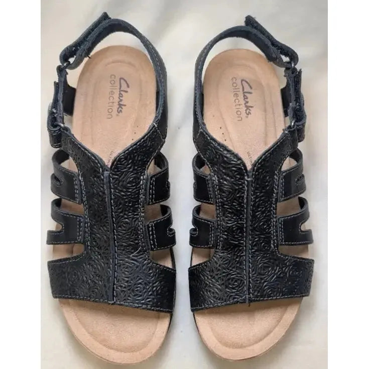 Women's Size 7.5M Clarks April Belle Sandal | 77018 | Leather Upper / Footbed Clarks