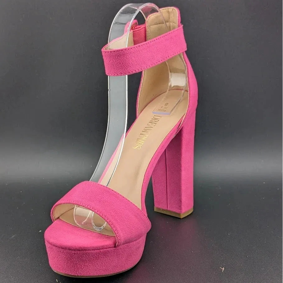 DREAM PAIRS Womens Sz 8 HI-LO Sexy High Heel Platform Pump Sandal Hot Pink SoleComfort.shoes