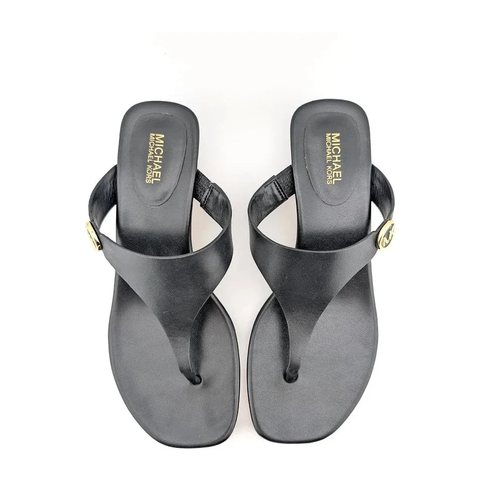 Michael Kors Women's Size 6M Lucinda Kitten Heel Slide Sandal, Black SoleComfort.shoes